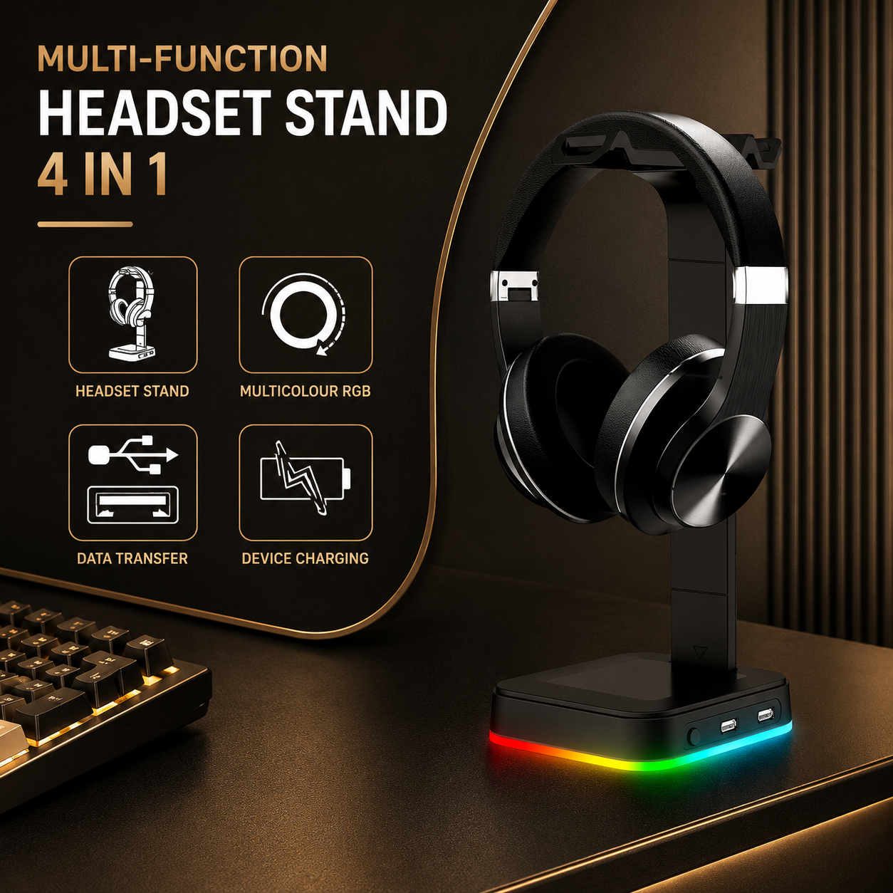 Guilds Premium Headphone Stand with RGB