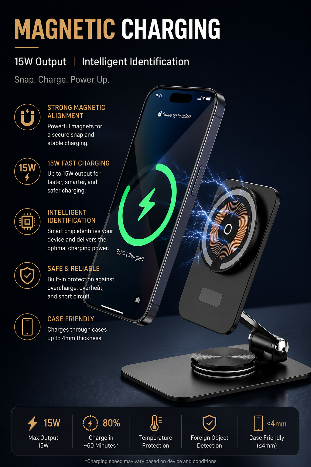 Premium Wireless Charging Phone Stand