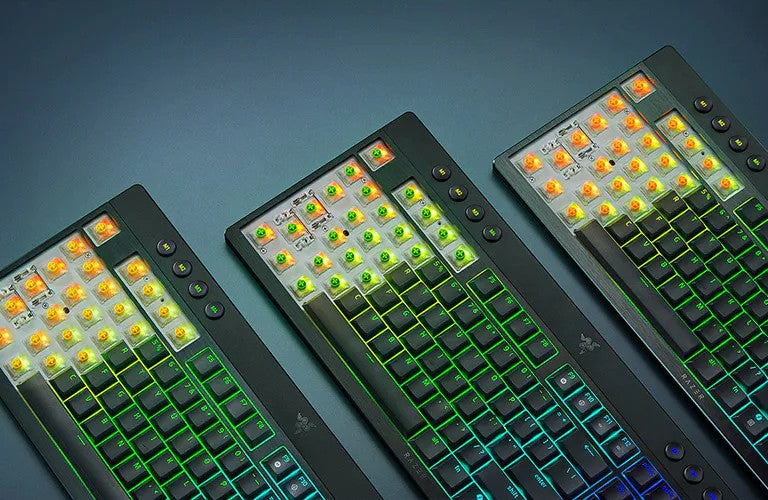Razer BlackWidow V4 Low-profile TKL HyperSpeed Wireless Keyboard - Orange Tactile