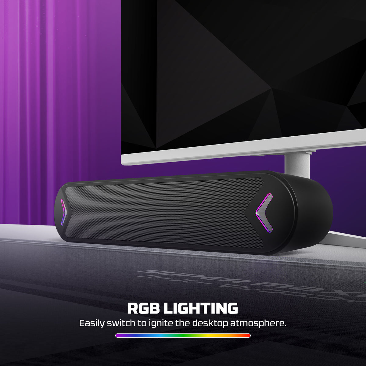 BS160 RGB Portable Wireless Gaming Soundbar Speaker - 6W RMS